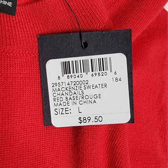 Club Monaco Women's Mackenzie Sweater 100% Wool, Color Red, US Size L/G - Picture 4 of 5